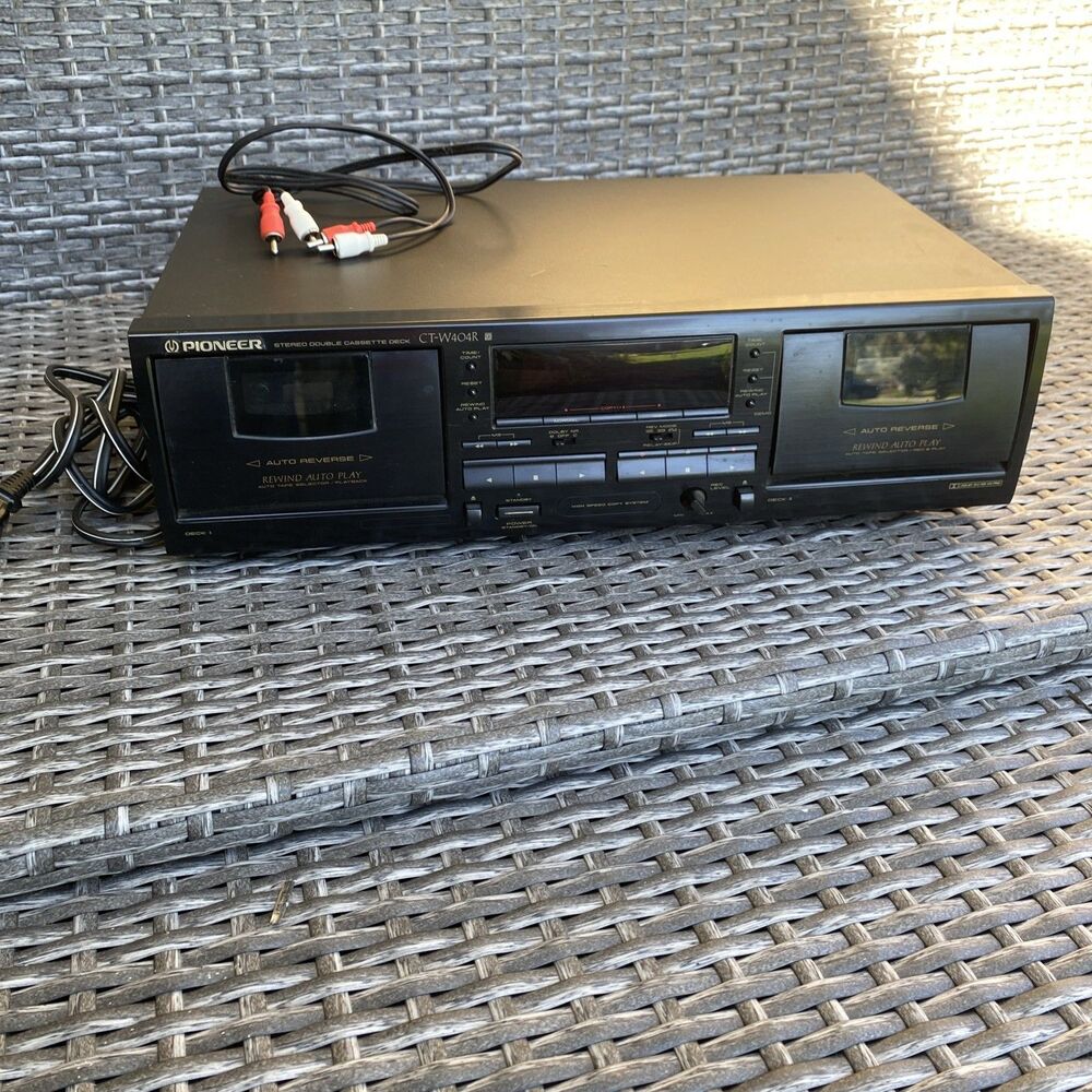 Vintage Pioneer Stereo Double Cassette Deck CT-W404R Auto Reverse Recorder